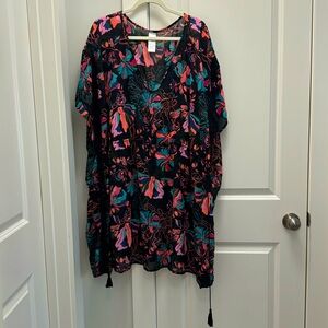 Time and Tru Floral Print Swimsuit Coverup